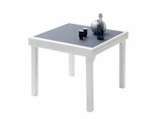 Table de jardin 90/180 modulo 8 places blanche/gris perle W_603280