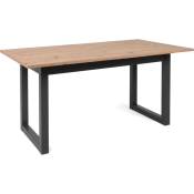 Table de salle à manger 160x90 cm Minorca extensible à 200 cm chêne artisanal et gris anthracite chêne et gris
