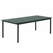 Table rectangulaire Linear / Acier - 220 x 90 cm - Muuto vert en métal