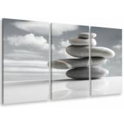 Tableau triptyque Tableau photo zen pierres de tahiti - 90x60 cm
