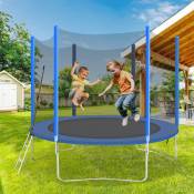 Trampoline pour enfants 308×269cm,ensemble trampoline intérieur et extérieur,avec filet de sécurité,trampoline de jardin rond en acier galvanisé de