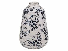 Vase à fleurs blanc et bleu marine 20 cm maroneia 290104