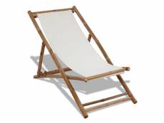 Vidaxl chaise de terrasse bambou et toile 41491
