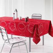 1001kdo - Nappe en polyester Argent Bully rouge 150 x 240 cm