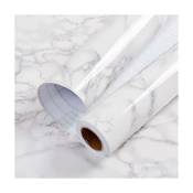 60 cm x 100 cm brillant marbre papier granit gris/blanc rouleau cuisine comptoir armoires meubles remis à neuf épais papier peint pvc (60 cm x 100