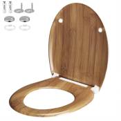 Abattant wc universel avec frein siège mécanisme d'abaissement design au choix Bambou