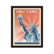 Affiche New York Statue de la Liberté + Cadre Bois