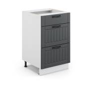 Armoire basse "Fame-Line 50cm Anthracite style maison
