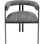 Chaise avec accoudoirs grise, noire et acier