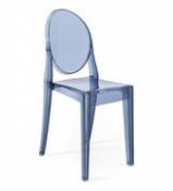 Chaise empilable Victoria Ghost / Polycarbonate 2.0 - Kartell bleu en plastique