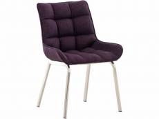 Chaise saranda en tissu avec piètement en métal noir ou acier inoxydable , violet/acier inoxydable