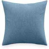 Coussin carré en velours (45x45 cm) coussin + rembourrage - Mesmal Bleu clair - Velours - Bleu clair