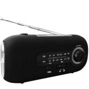 Csparkv - Radio Solaire Portable(Le Noir), avec Alarme sos pour Les urgences,étanche IPX3 Radio,Radio à manivelle AM/FM,Lampe Poche,2000mAh Batterie