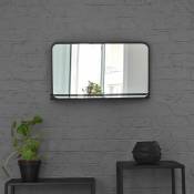 Decoclico Factory - Miroir rectangulaire en métal noir avec étagère 60 x 35 cm - Bricklane - intérie - Noir