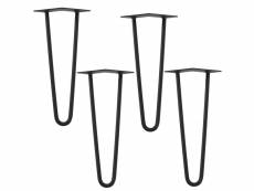 [en.casa] pieds de table en épingles à cheveux – set de pieds de table en épingles à cheveux (4 piéces) - 35 cm - noir