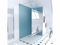 Ensemble complet douche à l'italiennne avec receveur 120x90 + paroi miroir + panneaux muraux