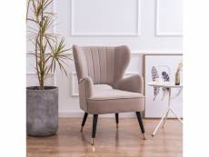 Fauteuil design pied effet laiton trendy - taupe