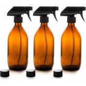 Flacons pulvérisateur - En verre - Ambré - Premium - 500 ml avec gachette de pulvérisation fine Flacons réutilisables - Lot de 3 Fei Yu
