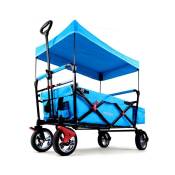 Fuxtec - Chariot de jardin pliable City Cruiser - transport charge 75 kg – Bleu