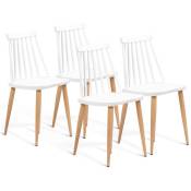 Idmarket - Lot de 4 chaises lily blanches pour salle