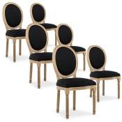 Intensedeco - Lot de 6 chaises médaillon Louis xvi