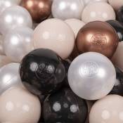 Kiddymoon - 50 Balles/7Cm Balles Colorées Plastique Pour Piscine Enfant Bébé Fabriqué En eu, Beige Pastel/Cuivre/Noir/Perle - beige