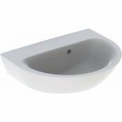 Lavabo Geberit Renova, sans orifice pour robinet, trop-plein asymétrique, largeur : 50cm, Coloris: Blanc - 500.499.01.1