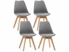 Lot de 4 chaises de cuisine linares , gris/plastique