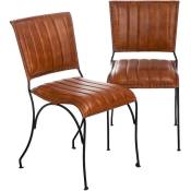 Made In Meubles - Chaise en cuir marron Nuria (lot