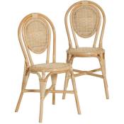 Made In Meubles - Chaise en rotin bistrot Nohan (lot
