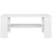 Matter White Living Room Table 100 x 60 x 43 cm avec étagère inférieure