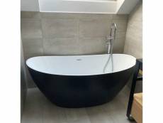 Maya - baignoire ilot - baignoire ovale moderne et epurée - acrylique - noir - 80x170x68cm