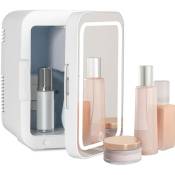 Mini Frigo de Chambre 4L avec Miroir Maquillage Mini-Réfrigérateur