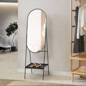 Miroir sur pied Perano 160 x 46 x 50 cm noir