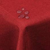 Nappe de Table. Aspect Lin.Décoration de Table Imperméable.110 x 140 cm.Rouge - Woltu
