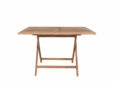 Oviedo - table à manger de jardin 120x80cm en teck - couleur - bois clair #DS