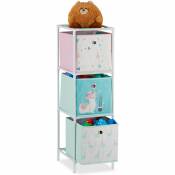Relaxdays - Etagère enfant boîtes superposées, rangement jouets, design Lama, pour chambre d'enfant, 89x27,5x30 cm, coloré