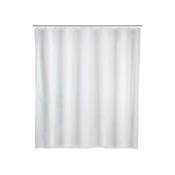 Rideau de douche blanc Uni, rideau de douche 240x180 cm, imperméable à l'eau, 16 anneaux rideau de douche en plastique blanc inclus, peva matériau
