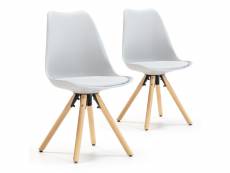 Set de 2 chaises salle à manger jeff style nordique gris, 54 cm x 49 cm x 84 cm I20031