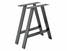 Set de 2 pieds de table en de table métal acier 72 cm gris helloshop26 03_0003643