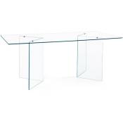 Table à manger rectangulaire verre transparent Iris