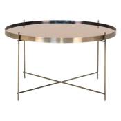 Table basse en verre et métal ø70xh40cm - Venezia - Couleur - Laiton House Nordic