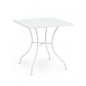 Table en acier blanc Kelsie 70x70 cm