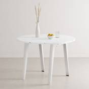 Table ronde New Modern / Ø 108 cm - Plastique recyclé / 4 à 6 personnes - TIPTOE blanc en plastique