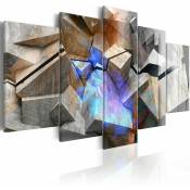 Tableau cubes abstraits - 200 x 100 cm - Gris et Bleu