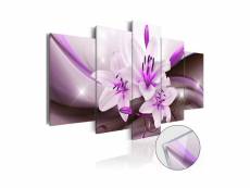 Tableau sur verre acrylique - violet desert lily [glass]-100x50