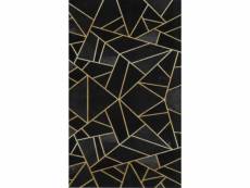 "tapis grafic noir doré dimensions - 160x230" TPS_NOIR_JAUDO_160