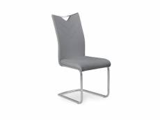 Thibault lot de 4 chaises en cuir synthétique - gris