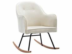 Vidaxl chaise à bascule blanc crème velours 289901