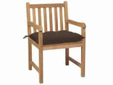 Vidaxl chaises de jardin 6 pcs avec coussins taupe bois de teck solide